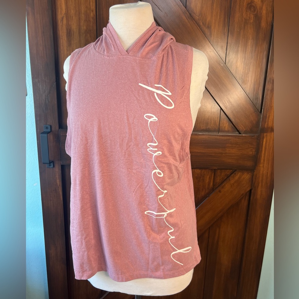 Soho Sport Women's Sleeveless Pink Hoodie Top Powerful Spell out Women's L